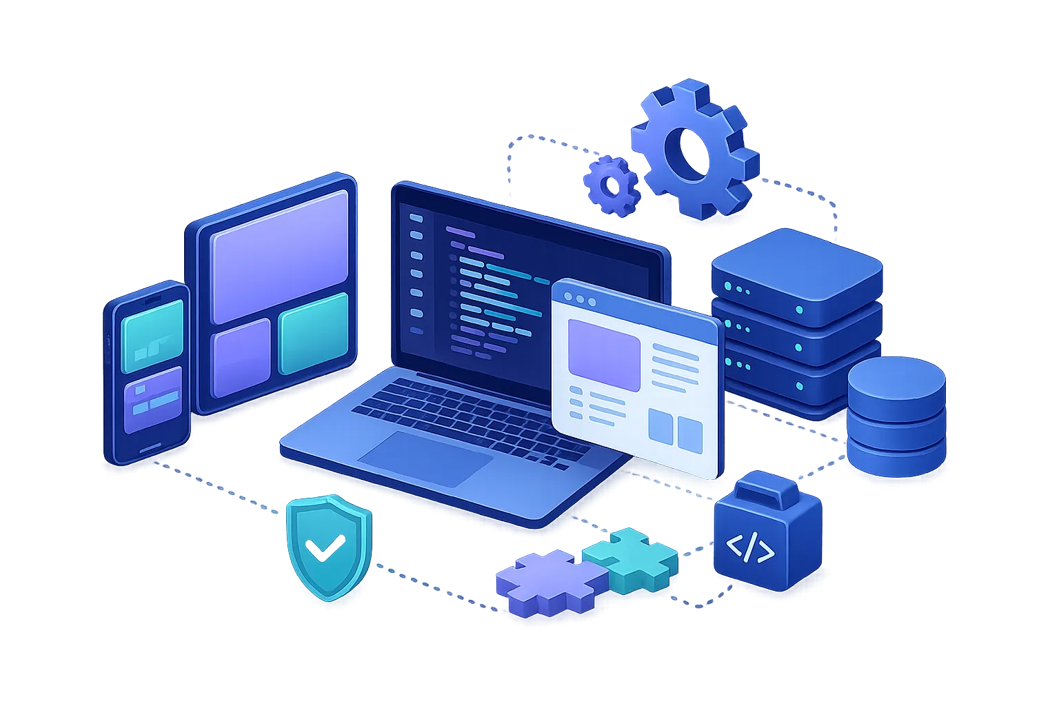 Abstract image of software development